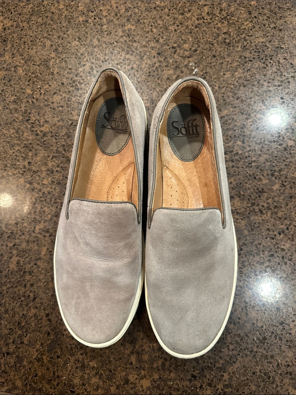 Sofft Women’s Light Gray Suede Slip-On Flats